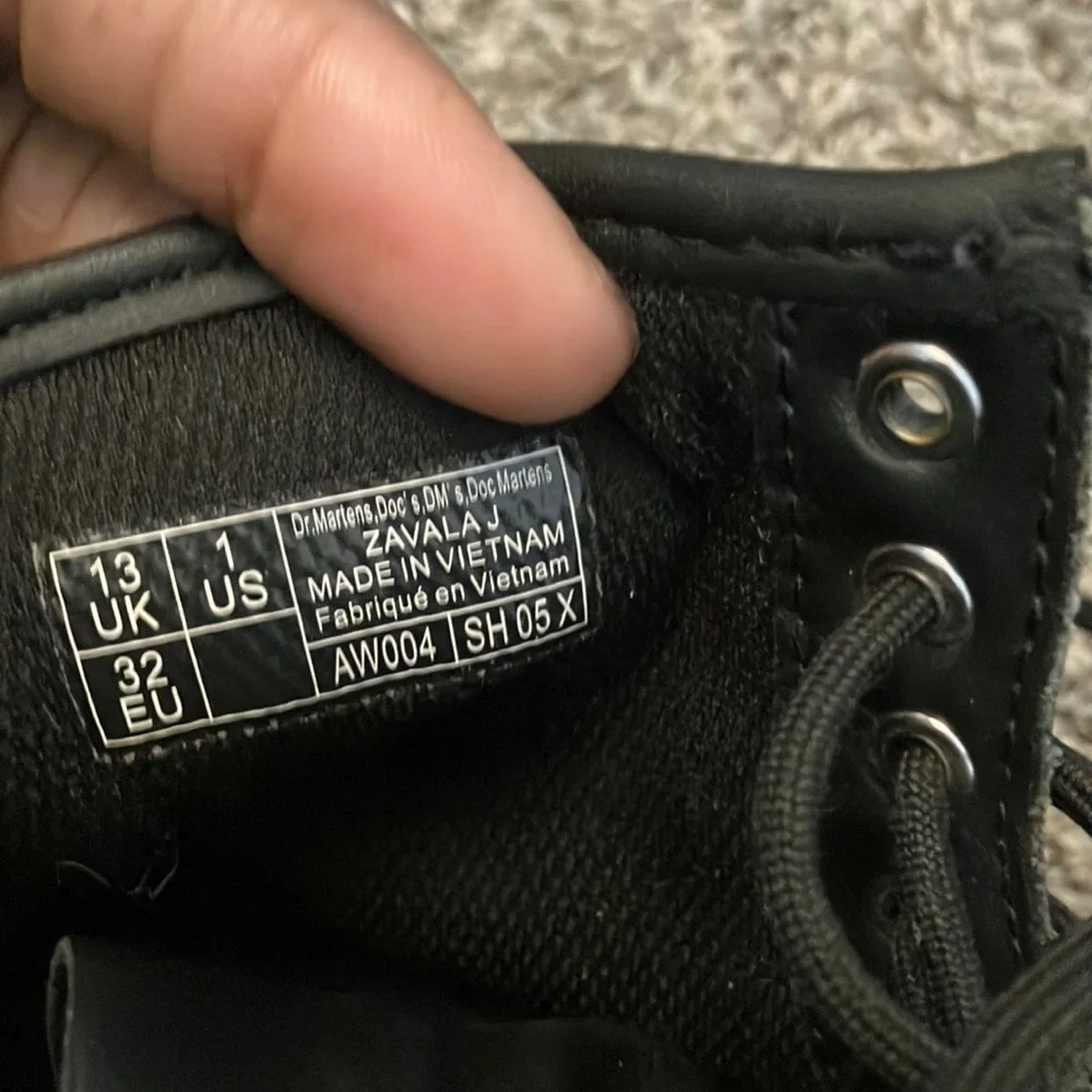 Dr. Martens Black Zavala Combat Boots with Yellow Stitching
